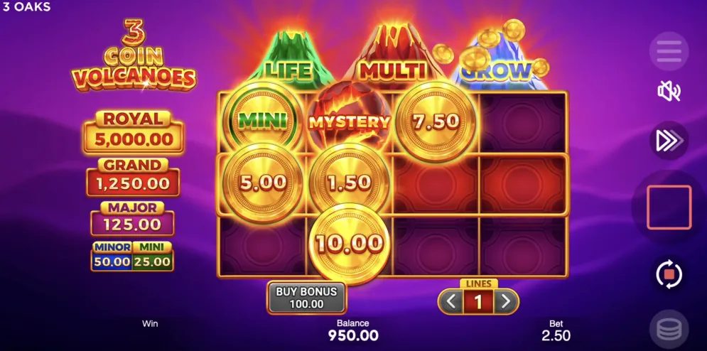 3 Coin Volcanoes